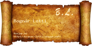 Bognár Lotti névjegykártya
